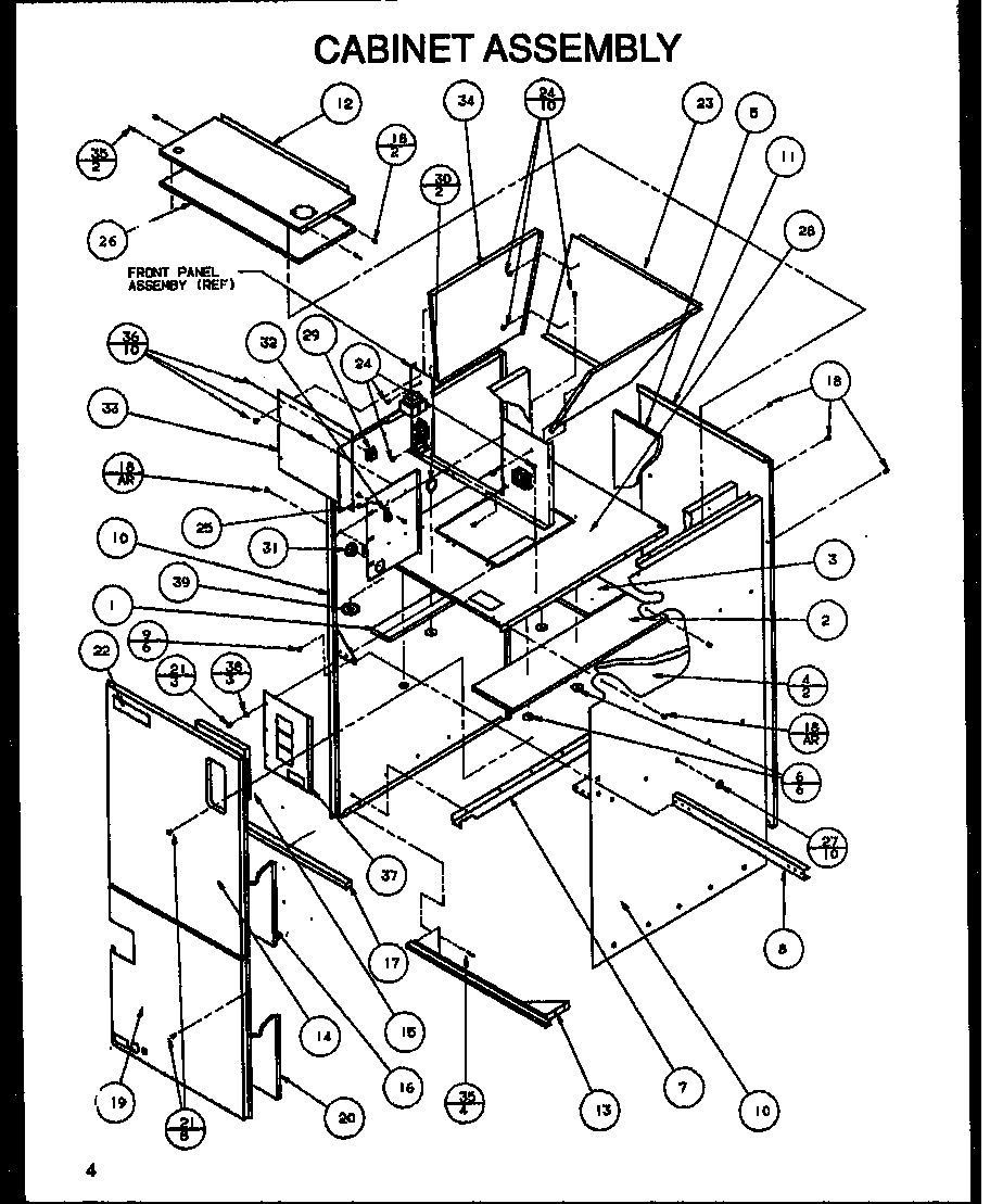 Amana BCEA48T002A/P1101508C cabinet assembly diagram