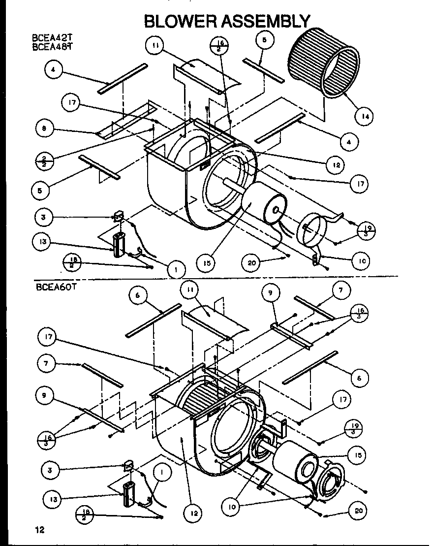 Amana BCEA48T002A/P1101508C blower assembly diagram