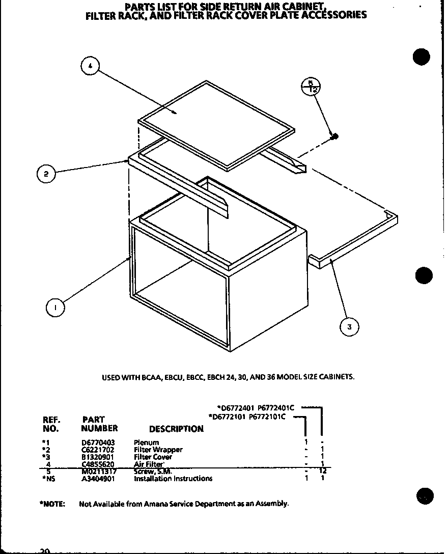 Amana BCAA18C002A/P1102001C (d6772101/p6772101c) (d6772401/p6772401c) diagram