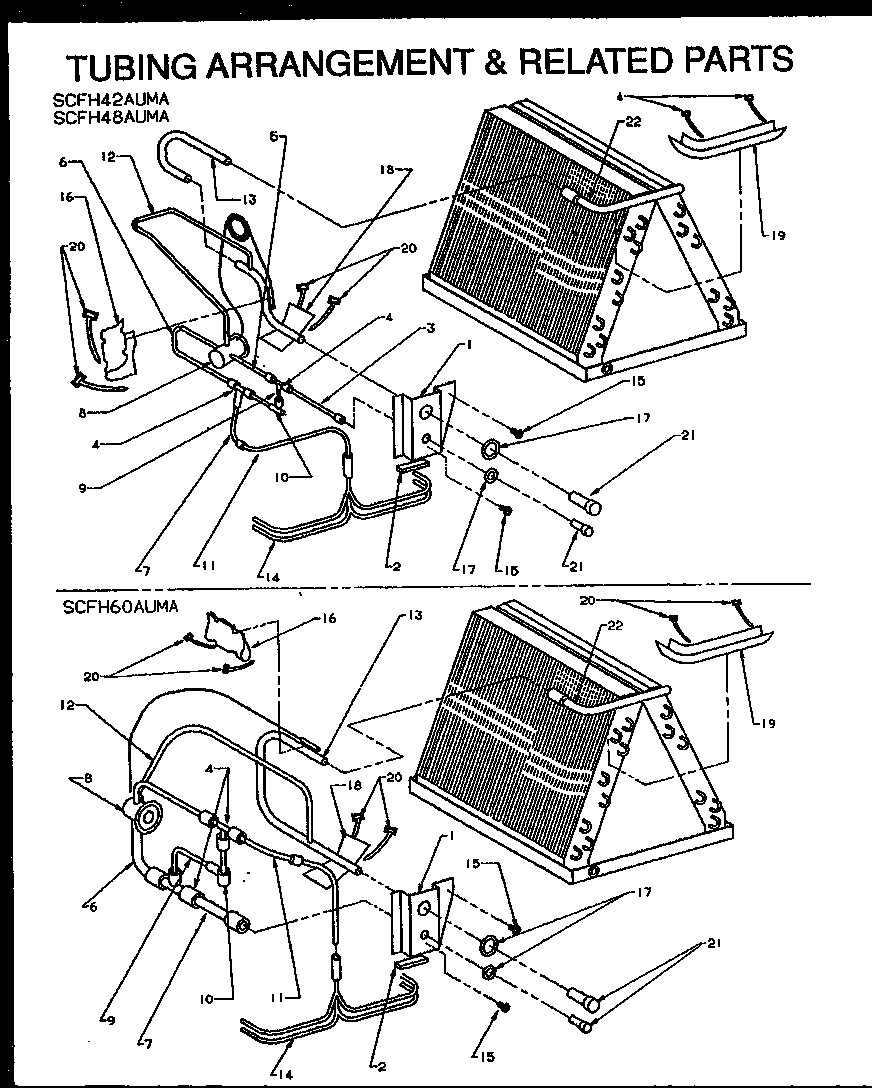 Amana SCFH42AOVA/P1167701C tubing arrangement & related parts (scfh42auma/p9918510c) (scfh48auma/p9918511c) (scfh60auma/p9918512c) diagram