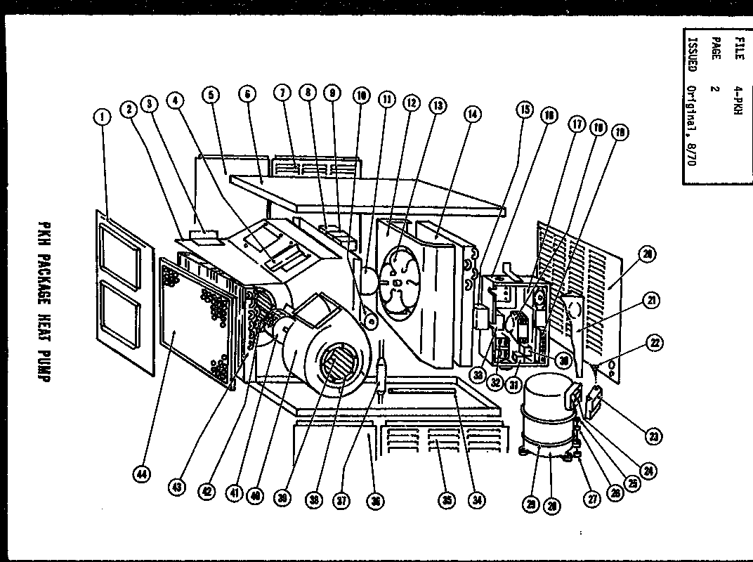 Amana PKH2-1B replacement parts diagram