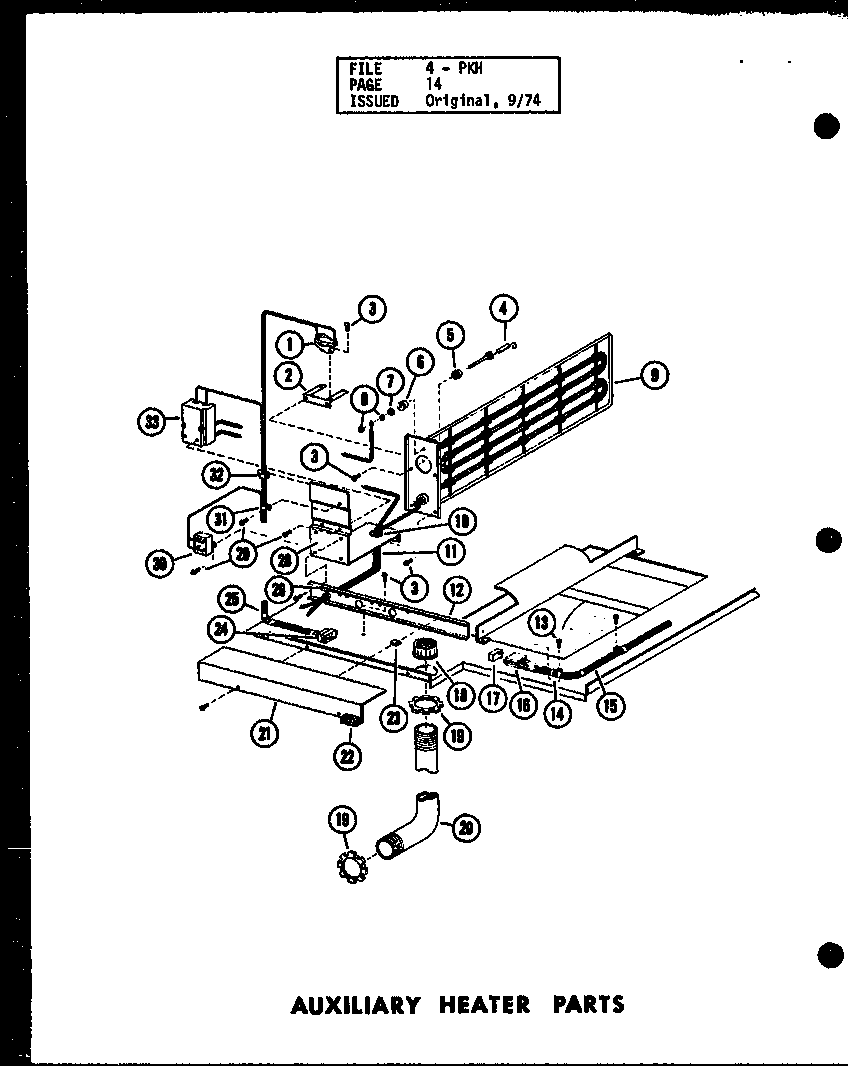 Amana PKH2-1H/P55196-12C auxiliary heater parts (d54444-1/p54444-1c) (d54444-2/p54444-2c) diagram