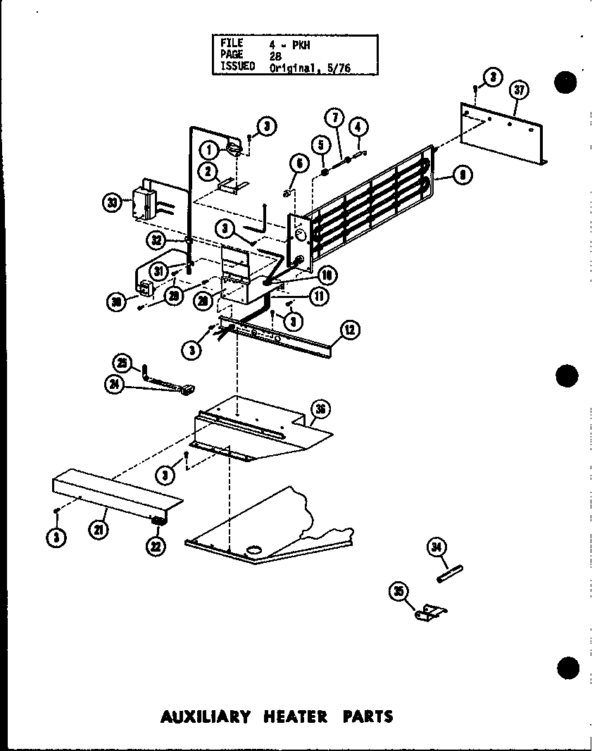 Amana PKH5-1W/P55600-15C auxiliary heater parts (d54475-3/p54475-3c) (d54444-6/p54444-6c) diagram