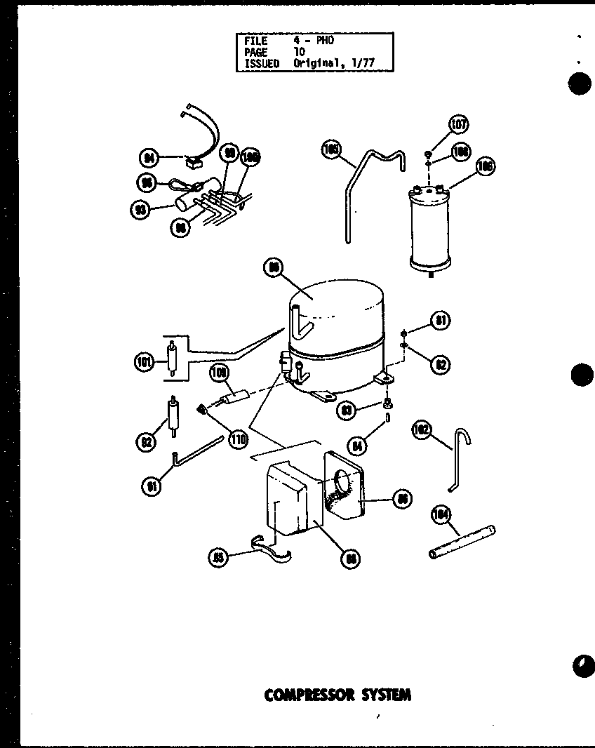 Amana D54444-6C/P54444-6C compressor system (pho4800-1a/p55600-17c) (pho4800-3a/p55600-19c) (pho5800-1a/p55600-18c) (pho5800-3a/p55600-20c) diagram