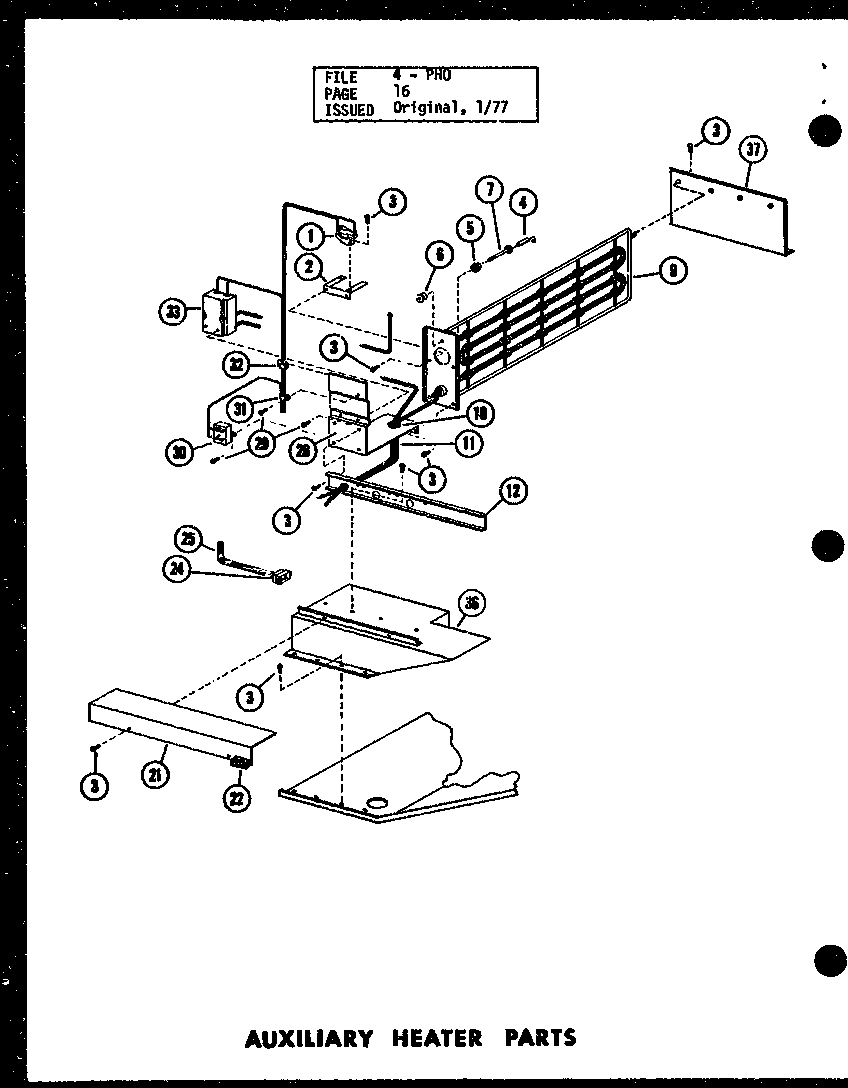 Amana D54444-6C/P54444-6C auxiliary heater parts (d54475-3c/p54475-3c) (d54444-6c/p54444-6c) diagram