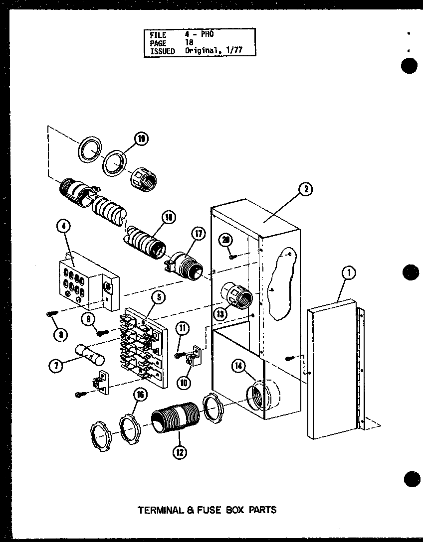 Amana D54444-6C/P54444-6C terminal & fuse box parts diagram