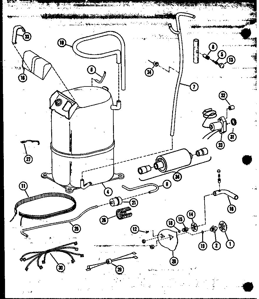 Amana ERCQ30-001A/P55420-4C compressor and tubing parts (ercq24-001a/p55420-3c) (ercq30-001a/p55420-4c) (ercq36-001a/p55420-5c) (ercq42-001a/p55420-6c) diagram