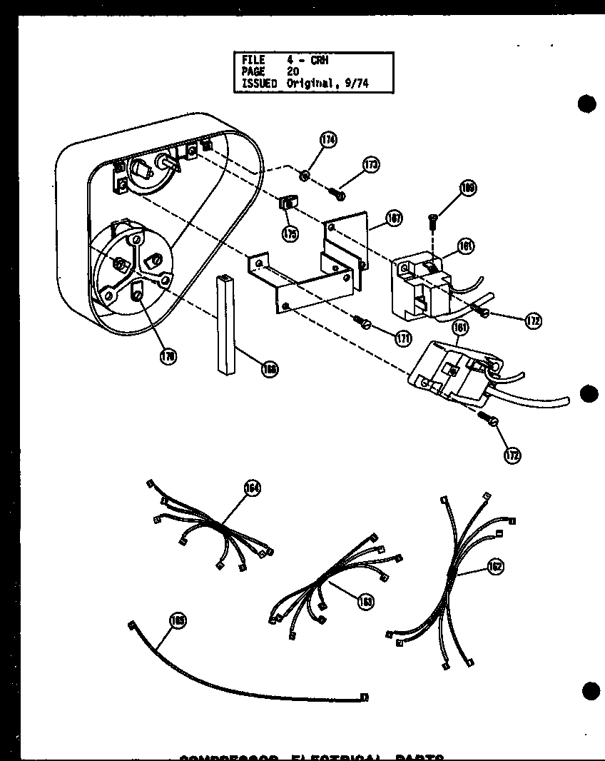 Amana CRH2.5-1/P55200-10C compressor electrical parts (crh4-1/p55201-11c) (crh4-1/p55201-15c) (crh4-3/p55201-12c) (crh4-3/p55201-16c) (crh5-1/p55201-13c) (crh5-3/p55201-14c) diagram