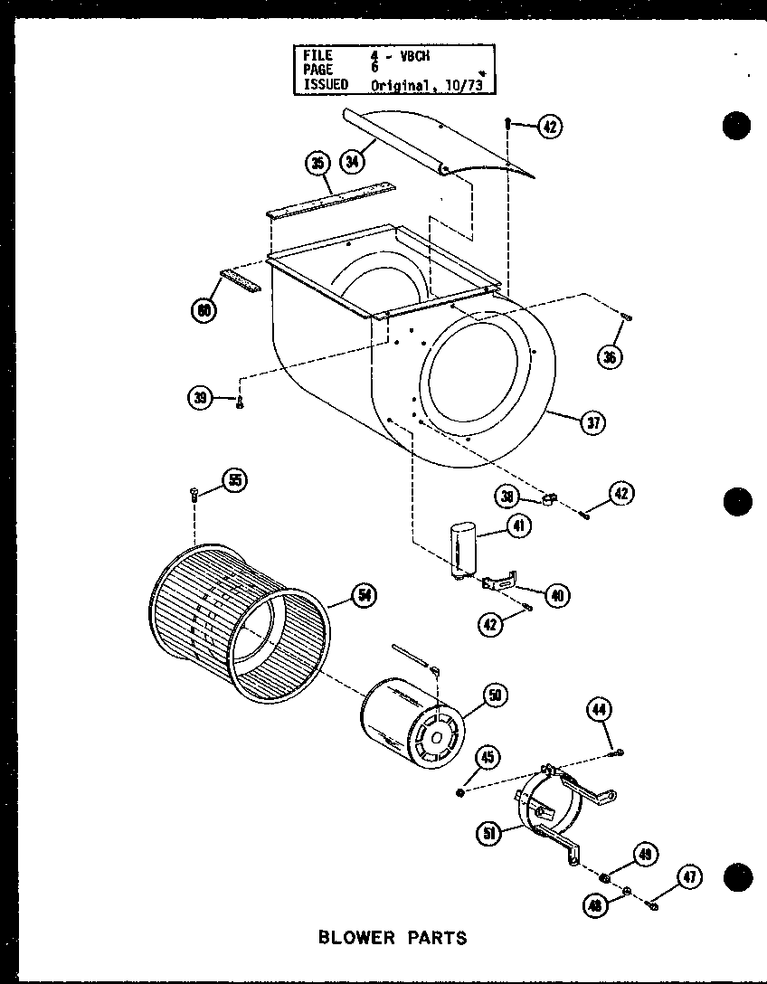 Amana VBCH-35X-1J/P54878-6C blower parts diagram