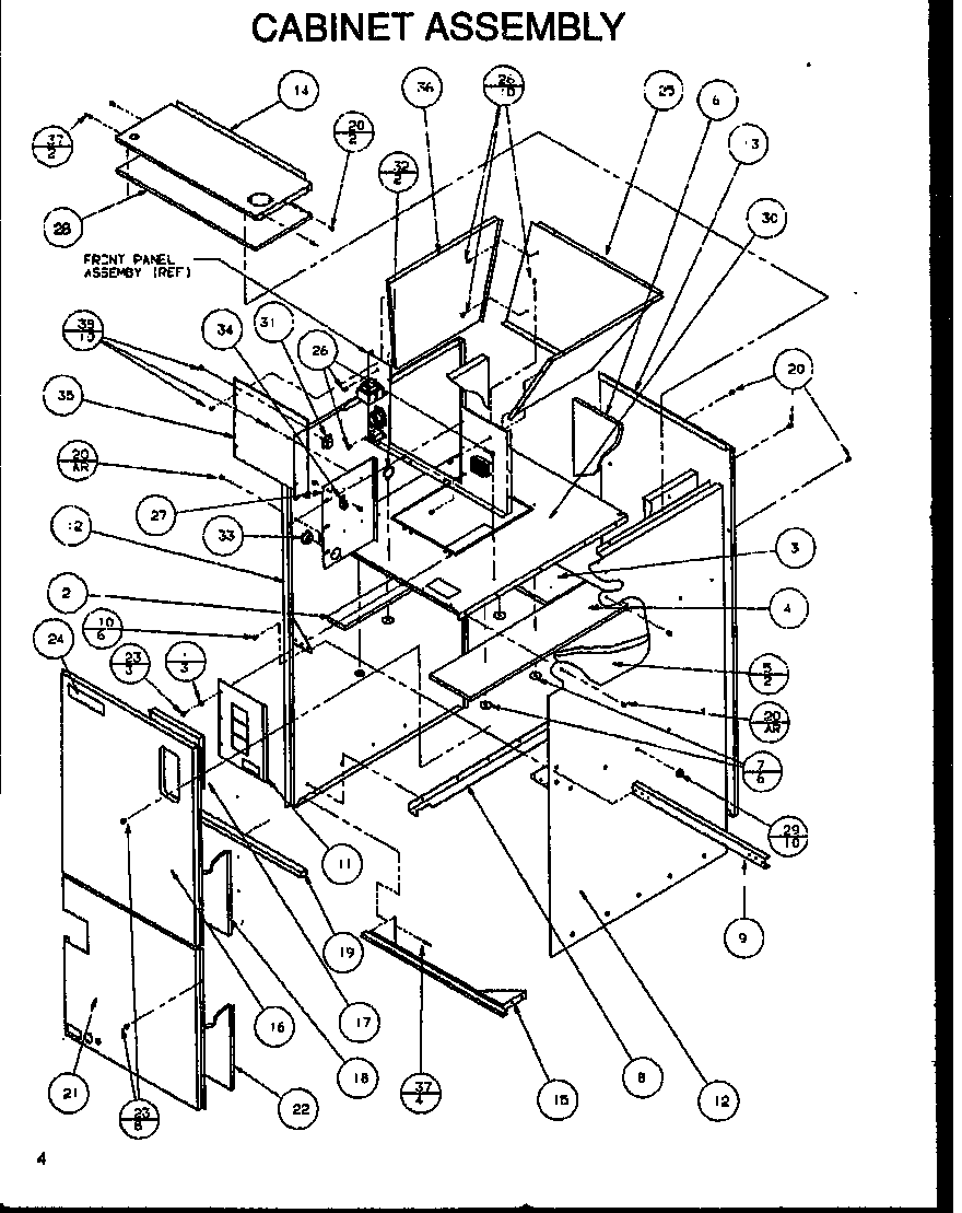 Amana BHEA42T002A/P1101501C cabinet assembly diagram