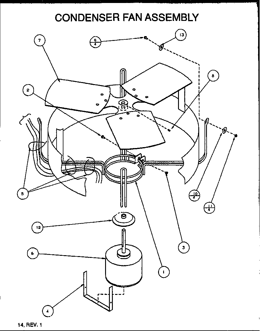 Amana SRHF24U01B/P1163802C condenser fan assembly diagram