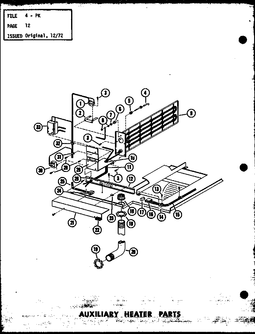 Amana PK2.5-1H/P54565-2C auxillary heater parts (d54444-1/p54444-1c) (d54444-2/p54444-2c) diagram
