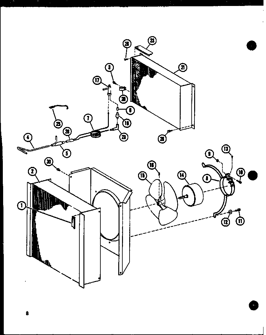 Amana EPHR2400-1E/P99148-1C fan motor and evaporator diagram
