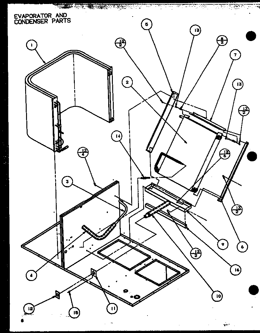 Amana SPHO36001A/P9999203C evaporator and condenser parts (spho24001a/p9999201c) (spho30001a/p9999202c) (spho36001a/p9999203c) (spho36003a/p9999204c) diagram