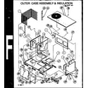 Amana PGB36B0702A/P1164708C outer case assembly & insulation diagram