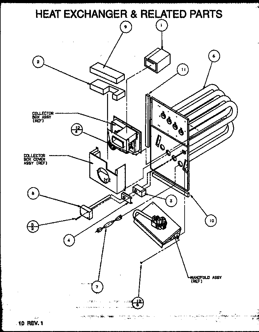 Amana PGB42B1152A/P1152504C heat exchanger & related parts diagram