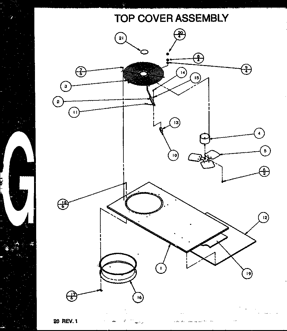 Amana PGB42B1152A/P1152504C top cover assembly diagram