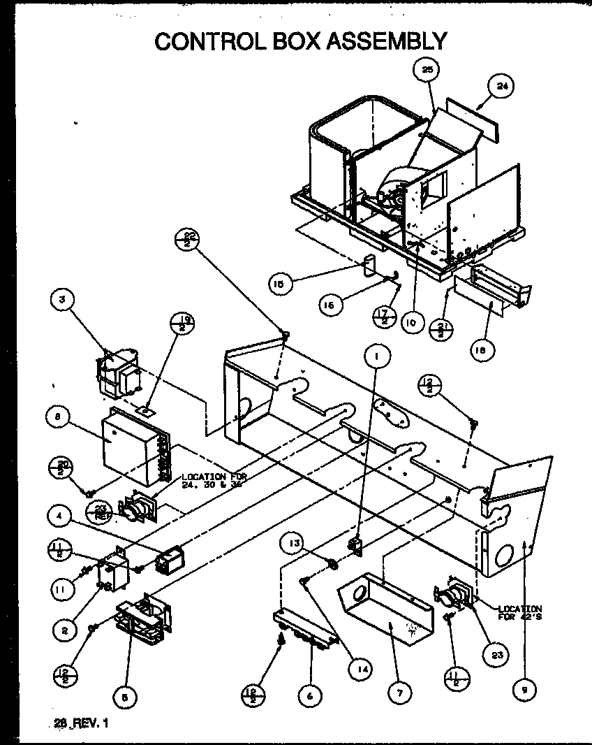 Amana PGB42B1152A/P1152504C control box assembly diagram