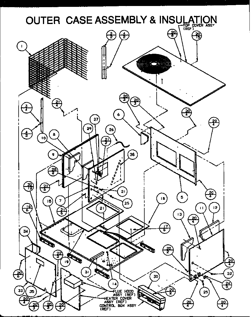 Amana PGA30B0702A/P1154005C outer case assembly & insulation (pga24b0452a/p1164601c) (pga24b0702a/p1154002c) (pga24b0702a/p1164602c) (pga24b0902a/p1154003c) (pga24b0452a/p1154001c) (pga24b0902a/p1164603c) (pga30b0452a/p1164604c) (pga30b0452a/p1154004c) (pga30b0702a/p1154005c) (pga30 diagram