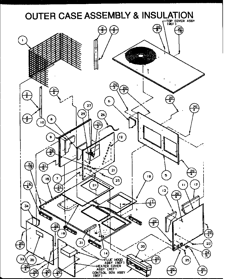 Amana PGA30B0702A/P1154005C outer case assembly & insulation (pga42b1152a/p1154103c) (pga42b0903a/p1154102c) (pga42b1153a/p1154104c) (pga42b0902a/p1154101c) (pga48b0902b/p1154111c) (pga48b0903a/p1154106c) (pga48b0903b/p1154112c) (pga48b0904a/p1154117c) (pga48b1152a/p1154107c) (pga48 diagram