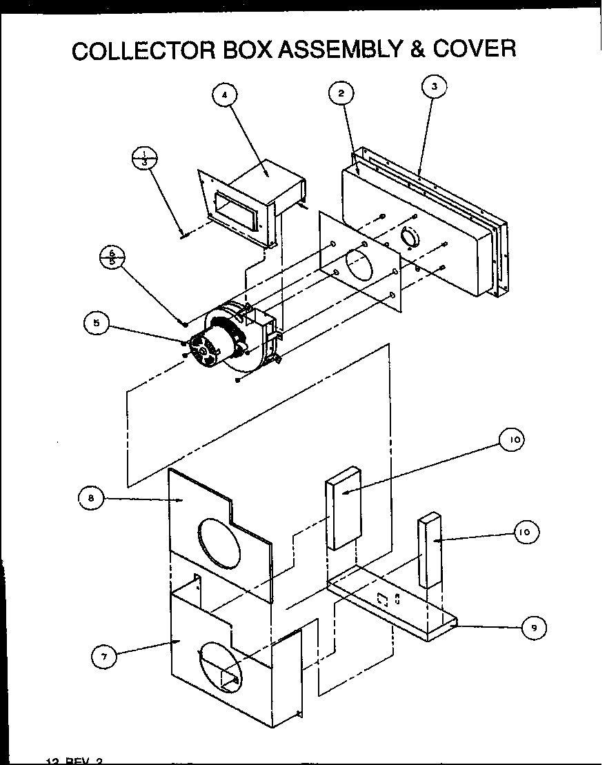 Amana PGA30B0702A/P1154005C collector box assembly & cover diagram