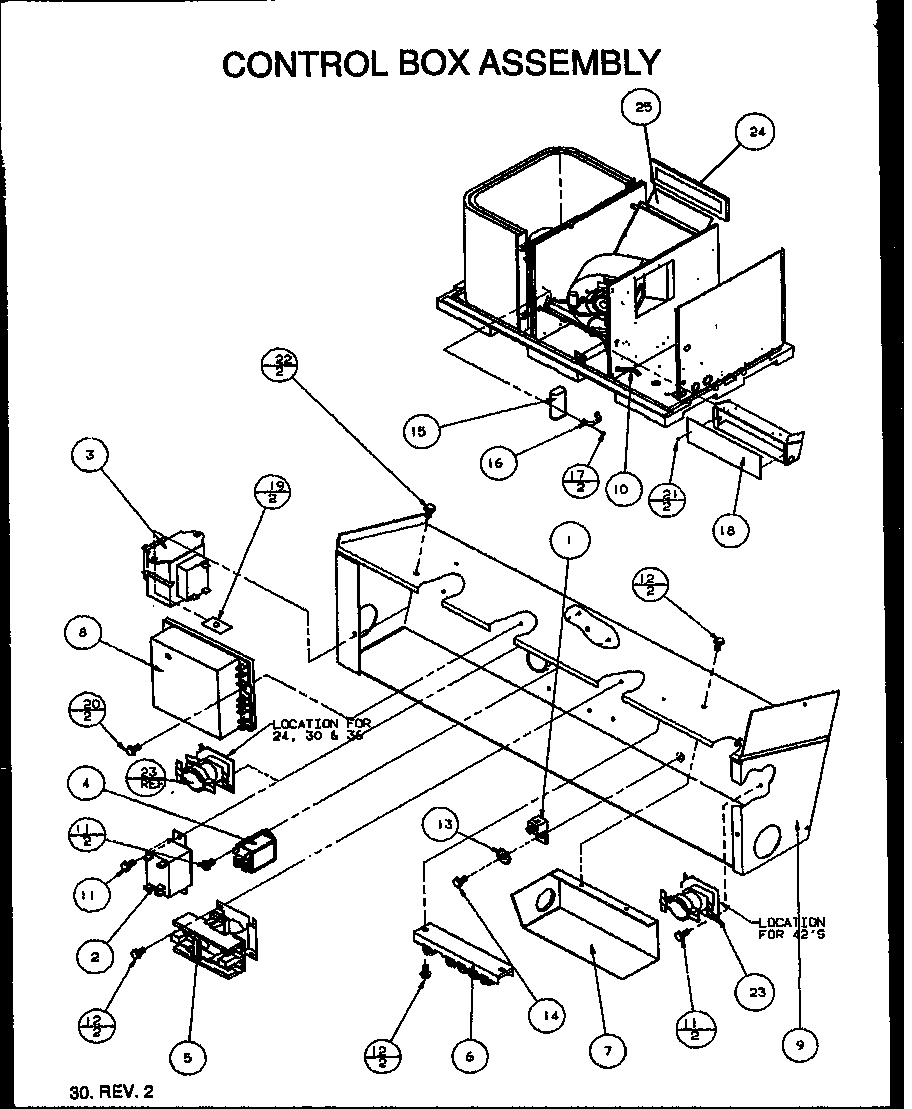 Amana PGA30B0702A/P1154005C control box assembly (pga24b0452a/p1164601c) (pga24b0702a/p1154002c) (pga24b0702a/p1164602c) (pga24b0902a/p1154003c) (pga24b0452a/p1154001c) (pga24b0902a/p1164603c) (pga30b0452a/p1164604c) (pga30b0452a/p1154004c) (pga30b0702a/p1154005c) (pga30b0902a/p1164 diagram