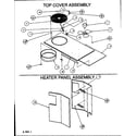 Amana PHA42B0003A/P1153902C top cover assembly/heater panel assembly diagram