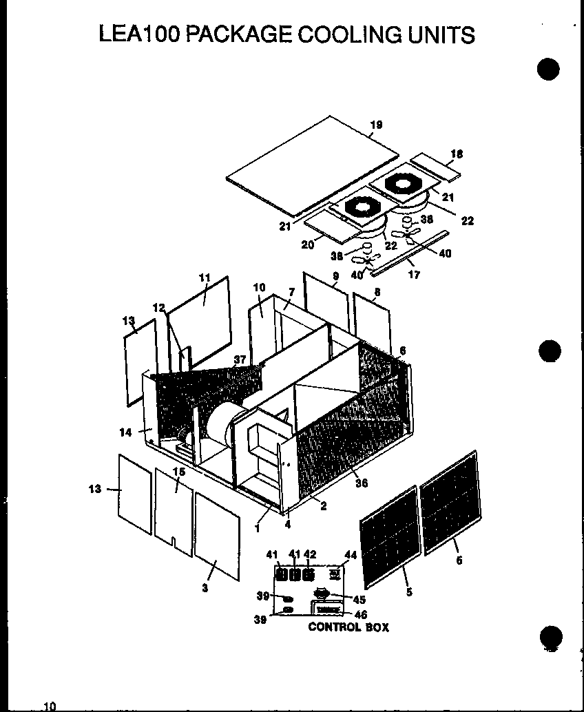 Amana LEA125A003A/P1160405C lea100 package cooling units (lea100a003a/p1160403c) (lea100a004a/p1160404c) diagram