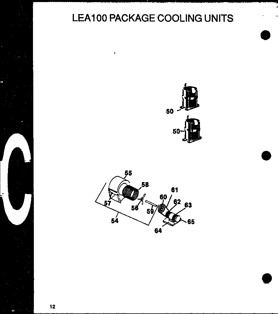 Amana LEA125A003A/P1160405C lea100 package cooling units (lea100a003a/p1160403c) (lea100a004a/p1160404c) diagram