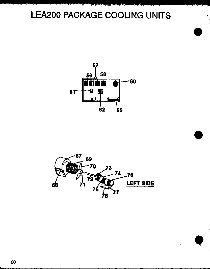 Amana LEA125A003A/P1160405C lea200 package cooling units (lea200a003a/p1160409c) (lea200a004a/p1160410c) diagram