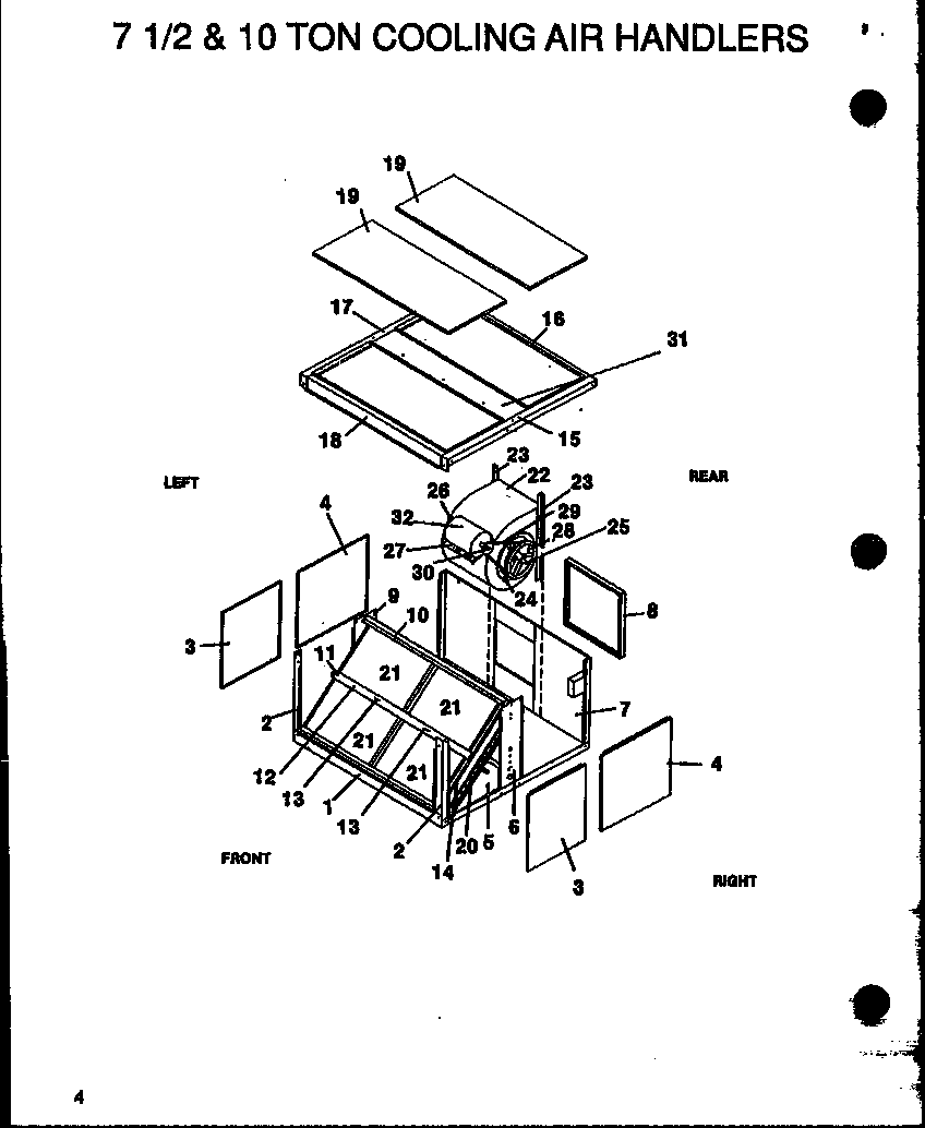 Amana LBA075L103A/P1166105C 7 1/2 & 10 ton cooling air handlers (lba075l103a/p1166105c) (lba100l103a/p1166106c) diagram