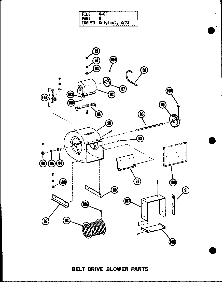 Amana GL-200E/P96253-8F belt drive blower parts (gl-105e/p96253-1f) (gl-105e/p96302-1f) (gl-120e/p96253-3f) (gl-120e/p96302-3f) (gl-140e/p96253-5f) (gl-140e/p96302-5f) (gl-160e/p96253-7f) (gl-160e/p96302-7f) (gl-200e/p96253-8f) (gl-200e/p96302-8f) diagram