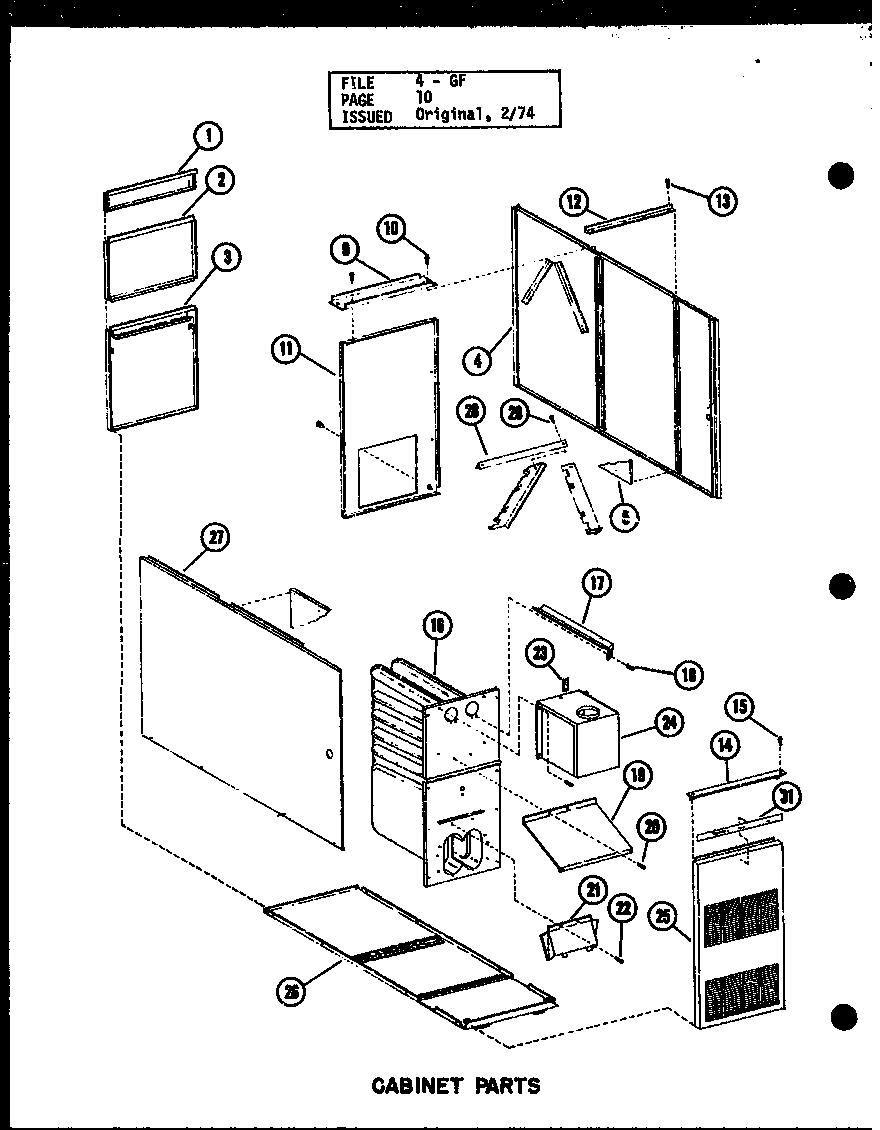 Amana GL-105E/P96328-1F cabinet parts (gl-105e-3/p96328-2f) (gl-120e-4/p96328-4f) (gl-140e-5/p96328-6f) diagram