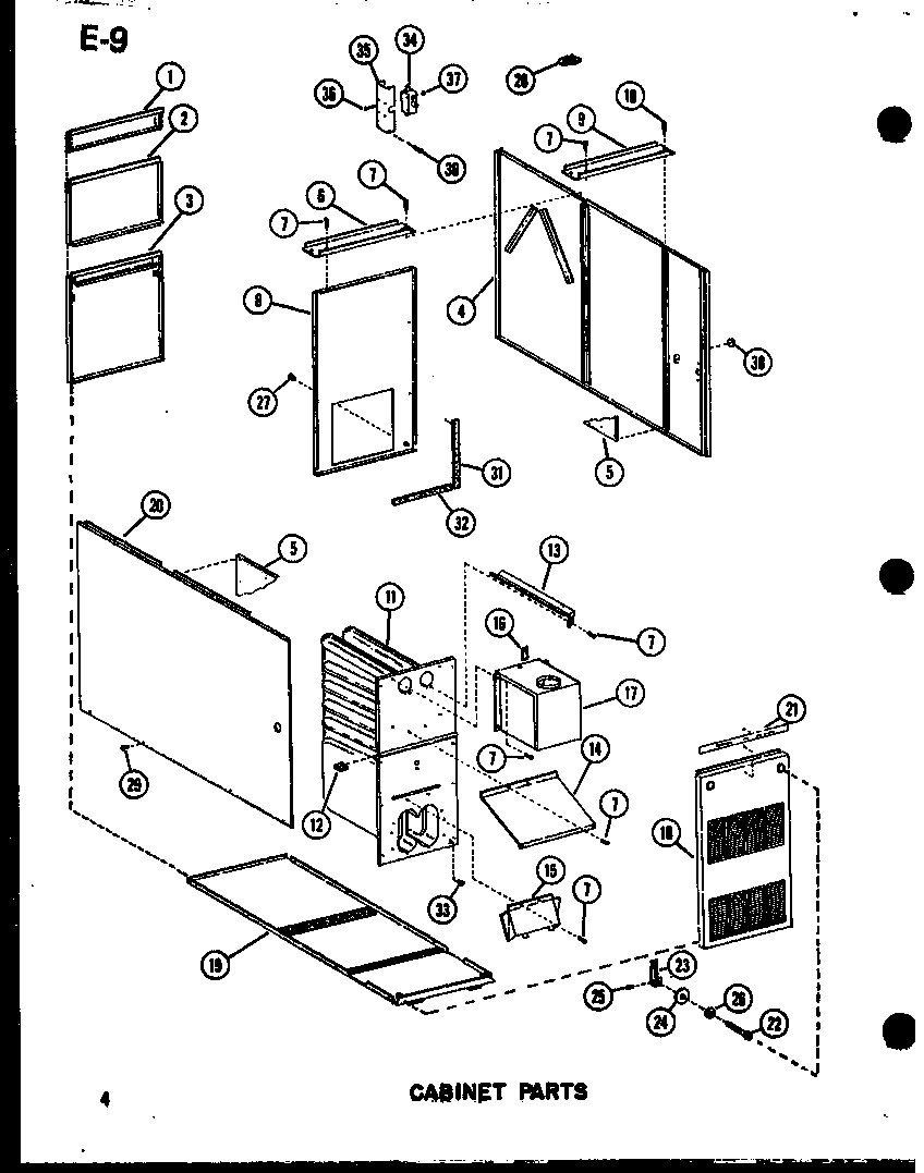 Amana GLE140M-R4/P96484-3F cabinet parts diagram