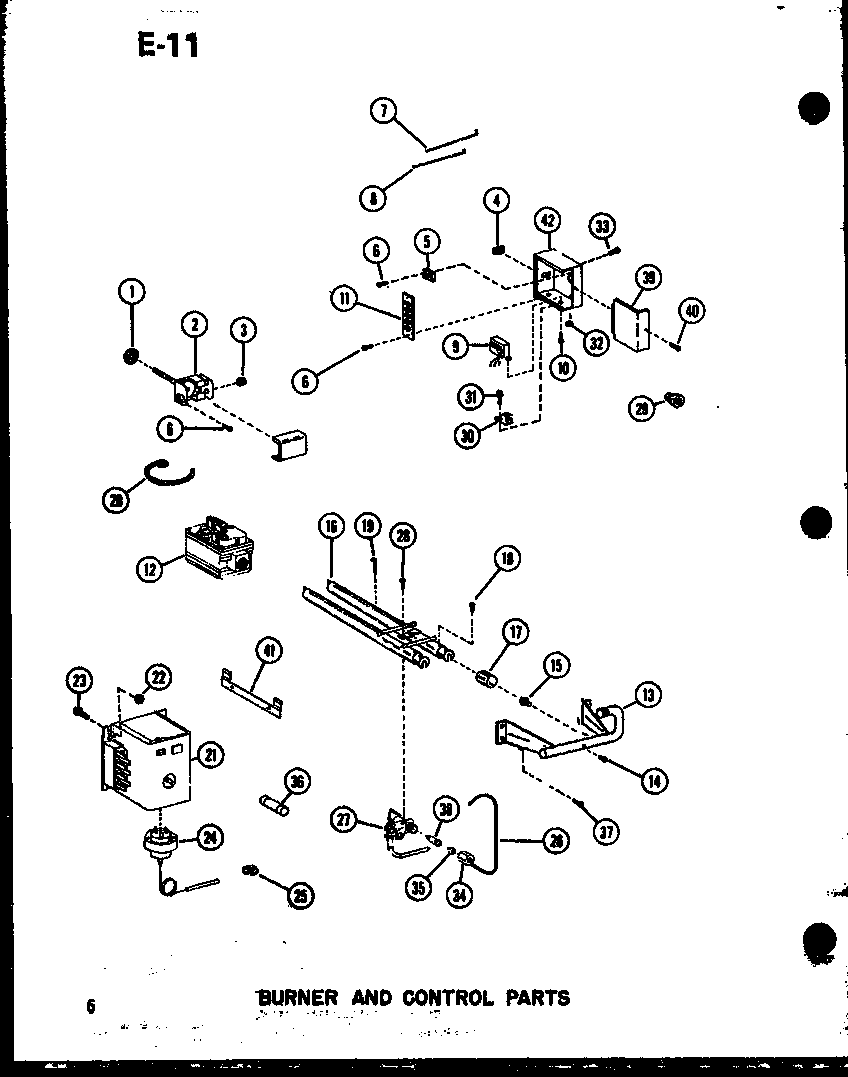 Amana GLE140M-R4/P96484-3F burner and control parts diagram