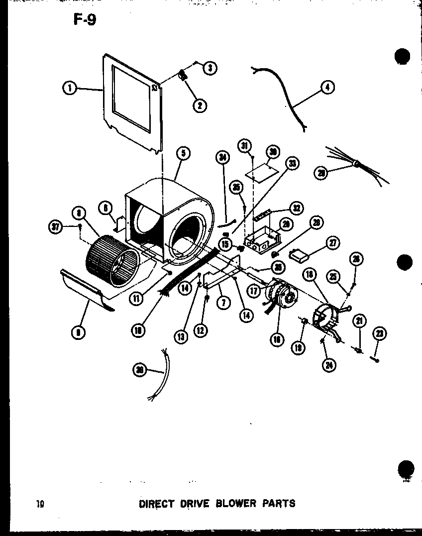 Amana GS120DG-R4/P96561-3F direct drive blower parts diagram