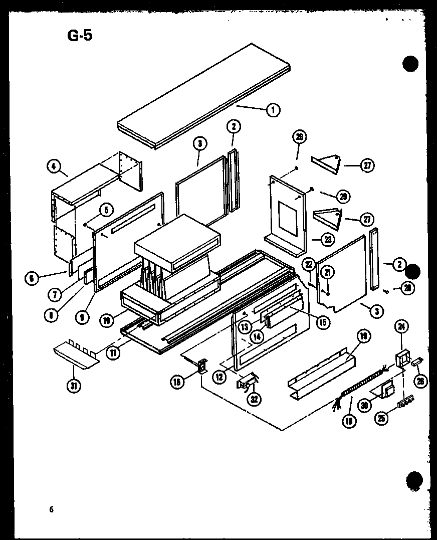 Amana GSE60DM-4/P96594-1F cabinet assembly diagram