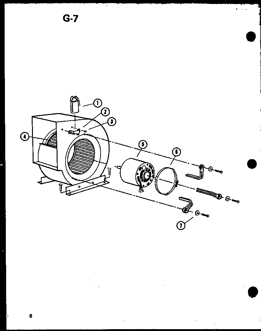 Amana GSE60DM-4/P96594-1F blower assembly diagram