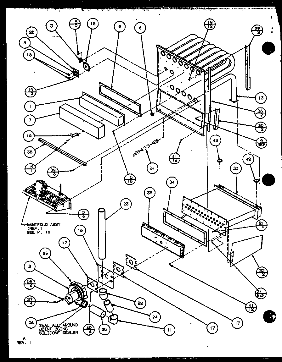 Amana GHN70A30/P9961508F induced draft blower assembly diagram
