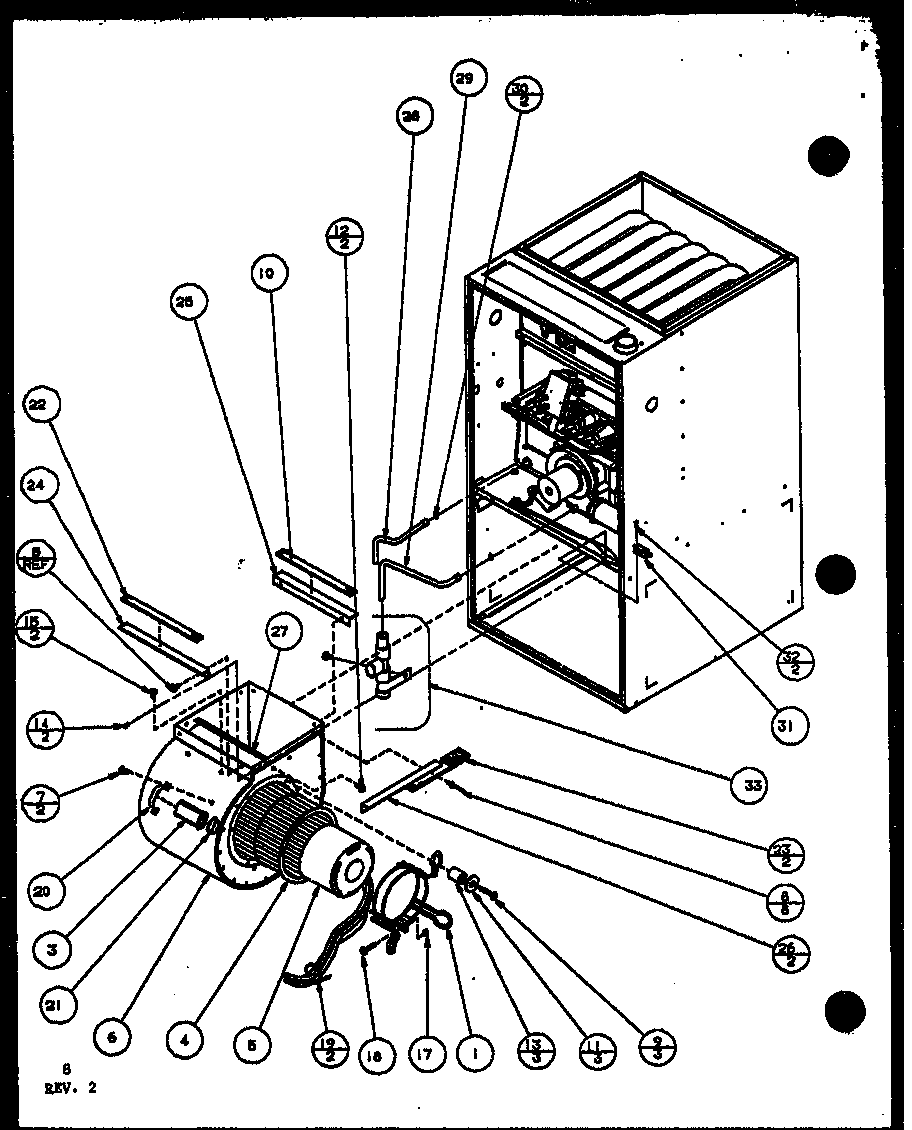 Amana GHN70A30/P9961508F blower assembly diagram