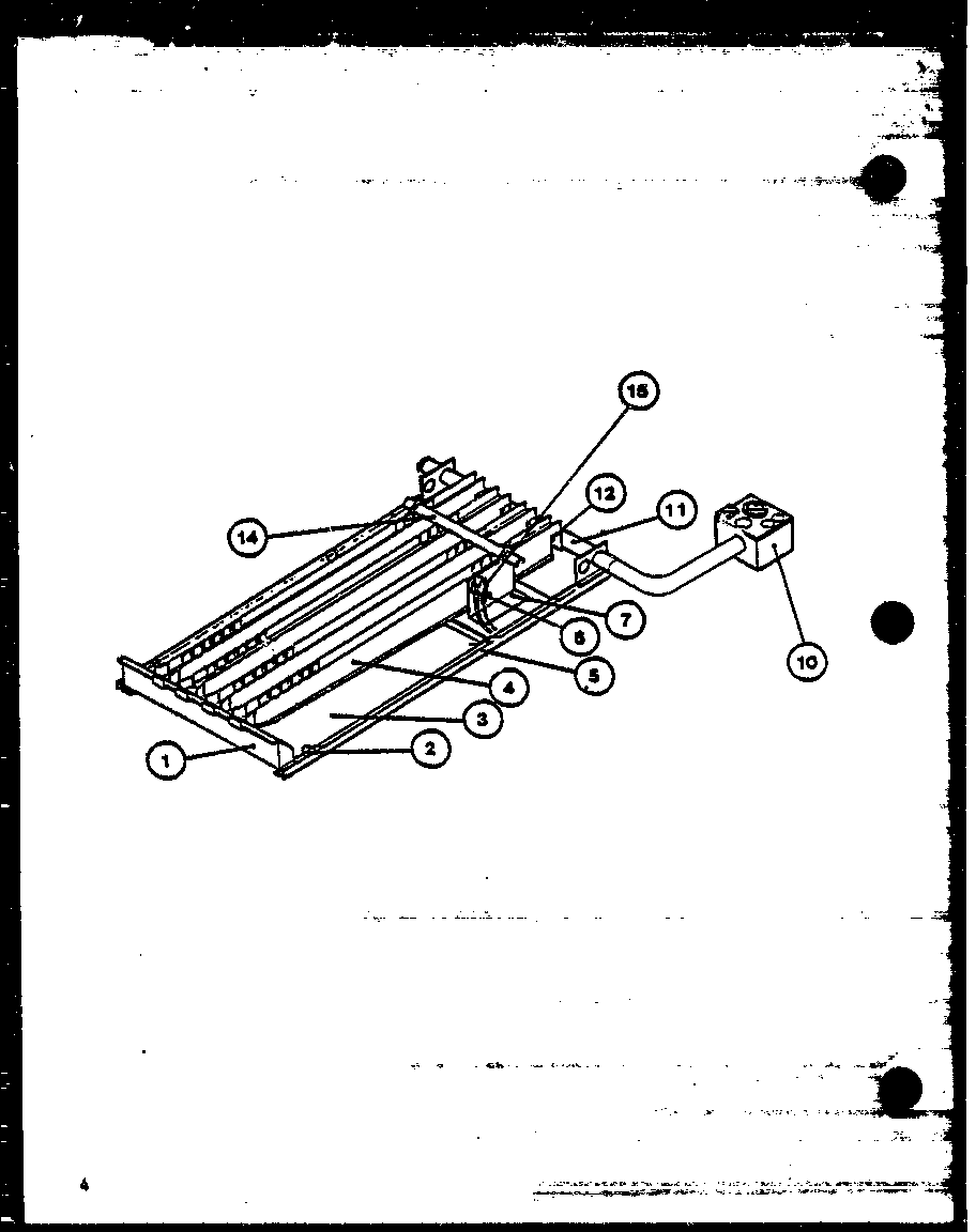 Amana GS120DN5/P1100103F burner assembly diagram