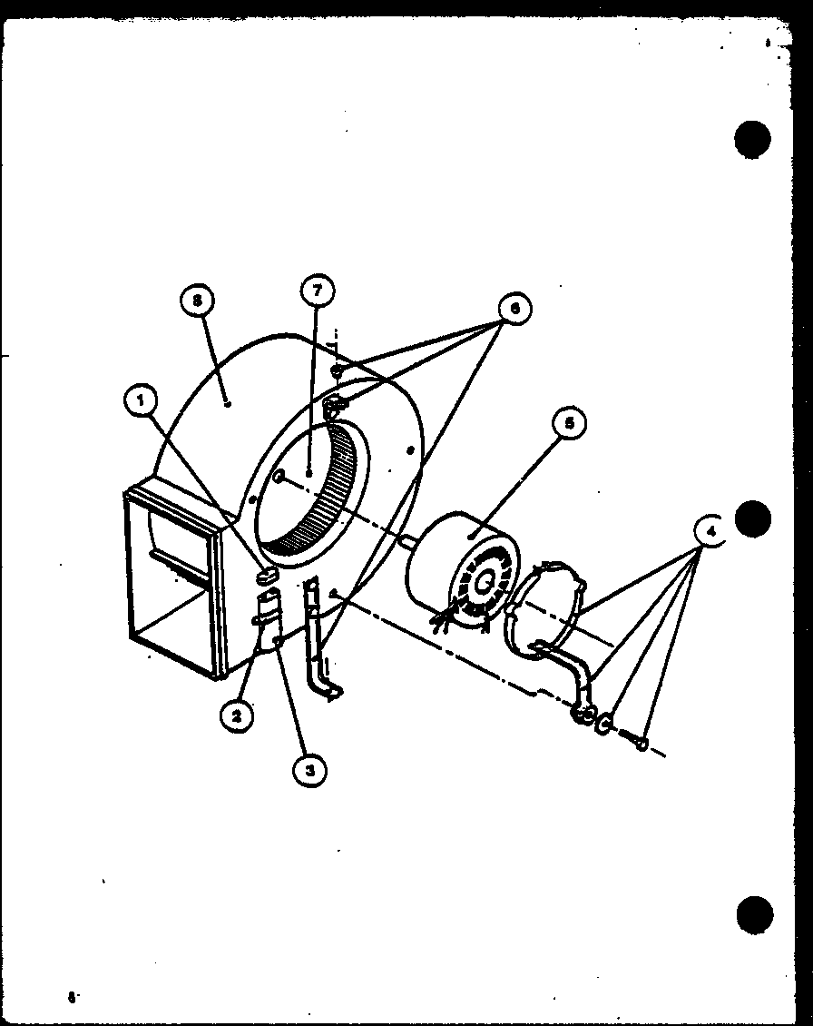 Amana GS120DN5/P1107603F blower assembly diagram