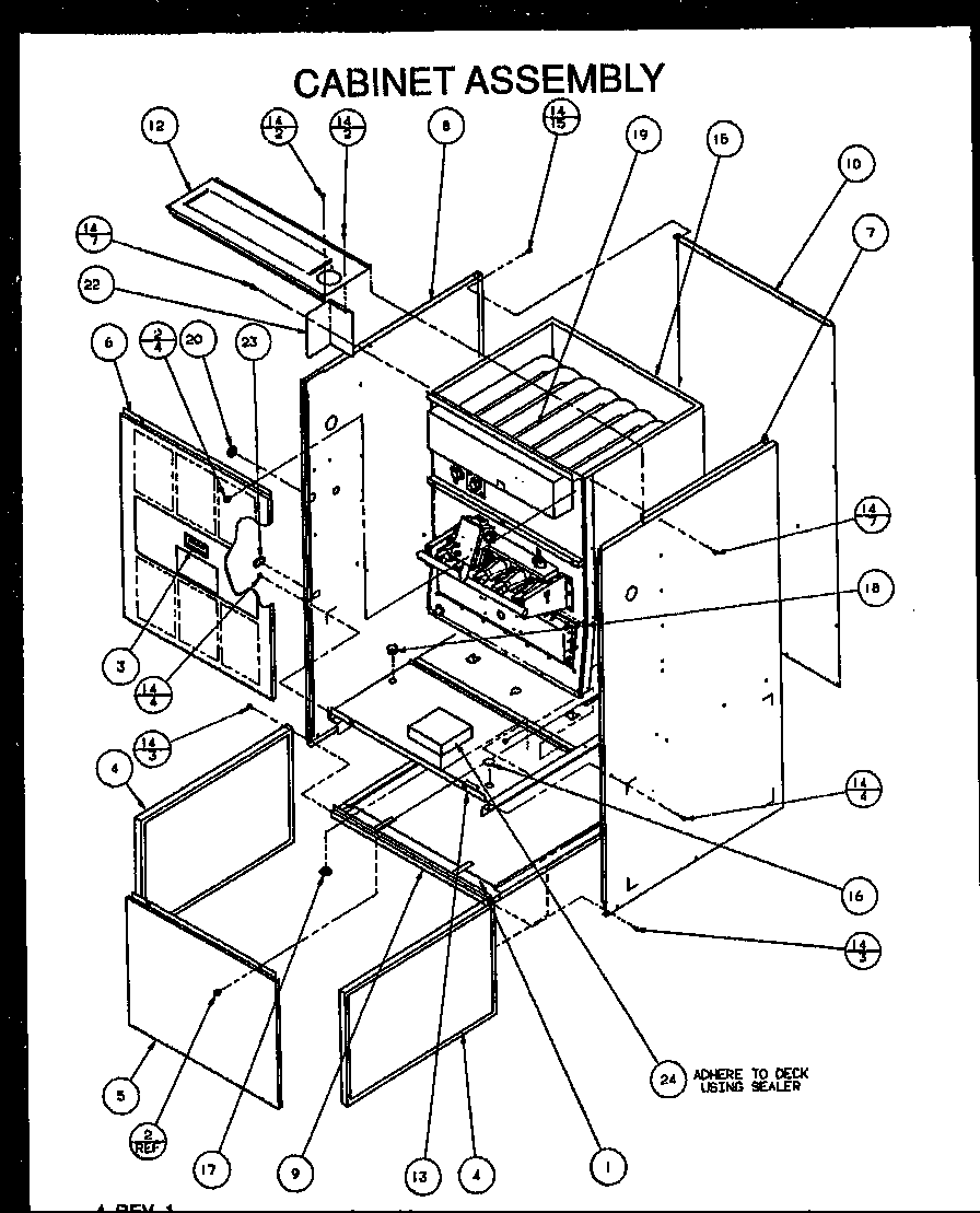 Amana GUC07035 cabinet assembly diagram