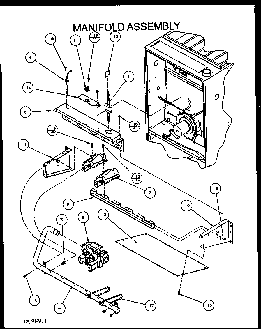 Amana GUC07035 manifold assembly diagram