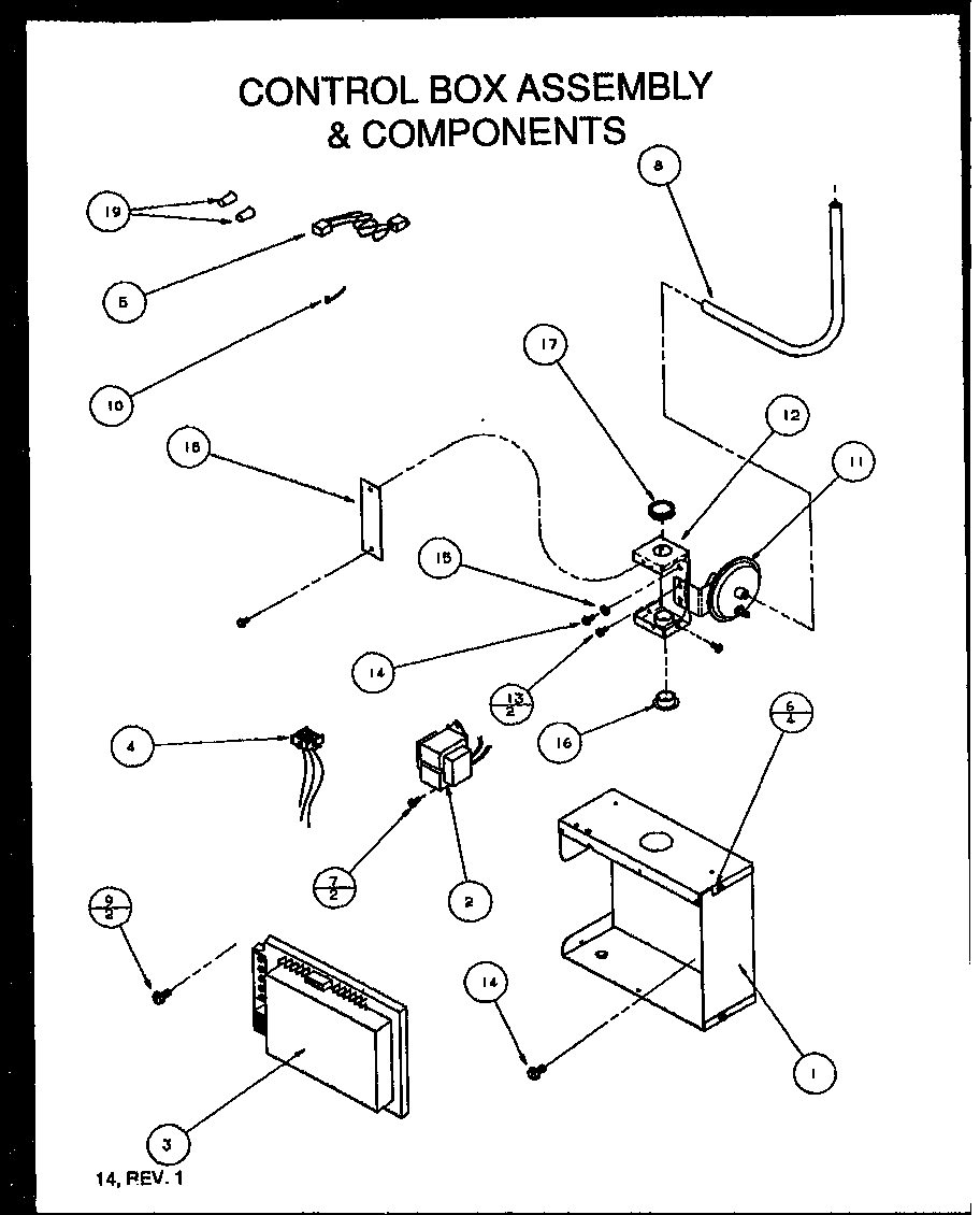 Amana GUC07035 control box assembly & components diagram