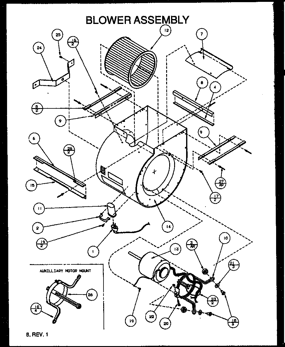 Amana GUX070X30A/P1161708F blower assembly diagram
