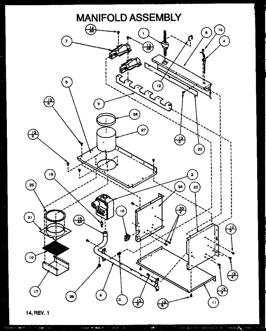 Amana GUD090X35A/P1164510F manifold assembly diagram
