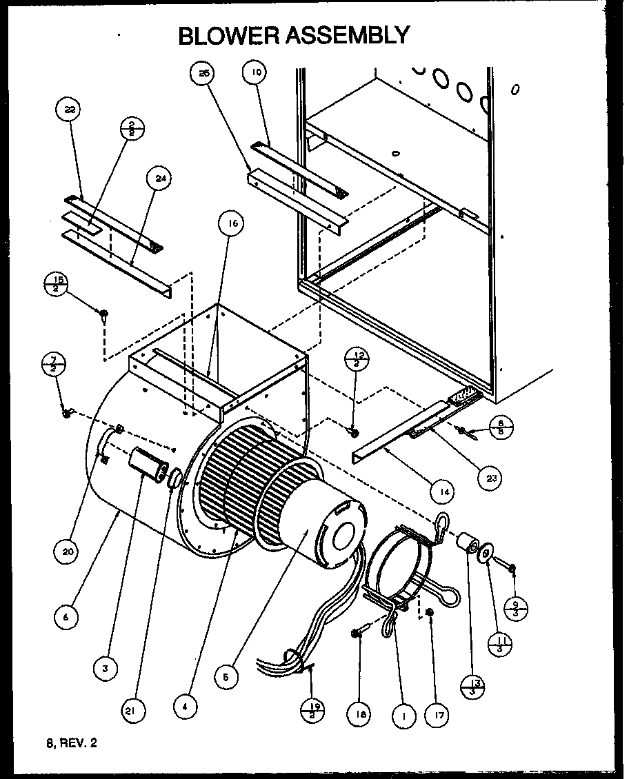 Amana GUI140E35A/P1159915F blower assembly diagram