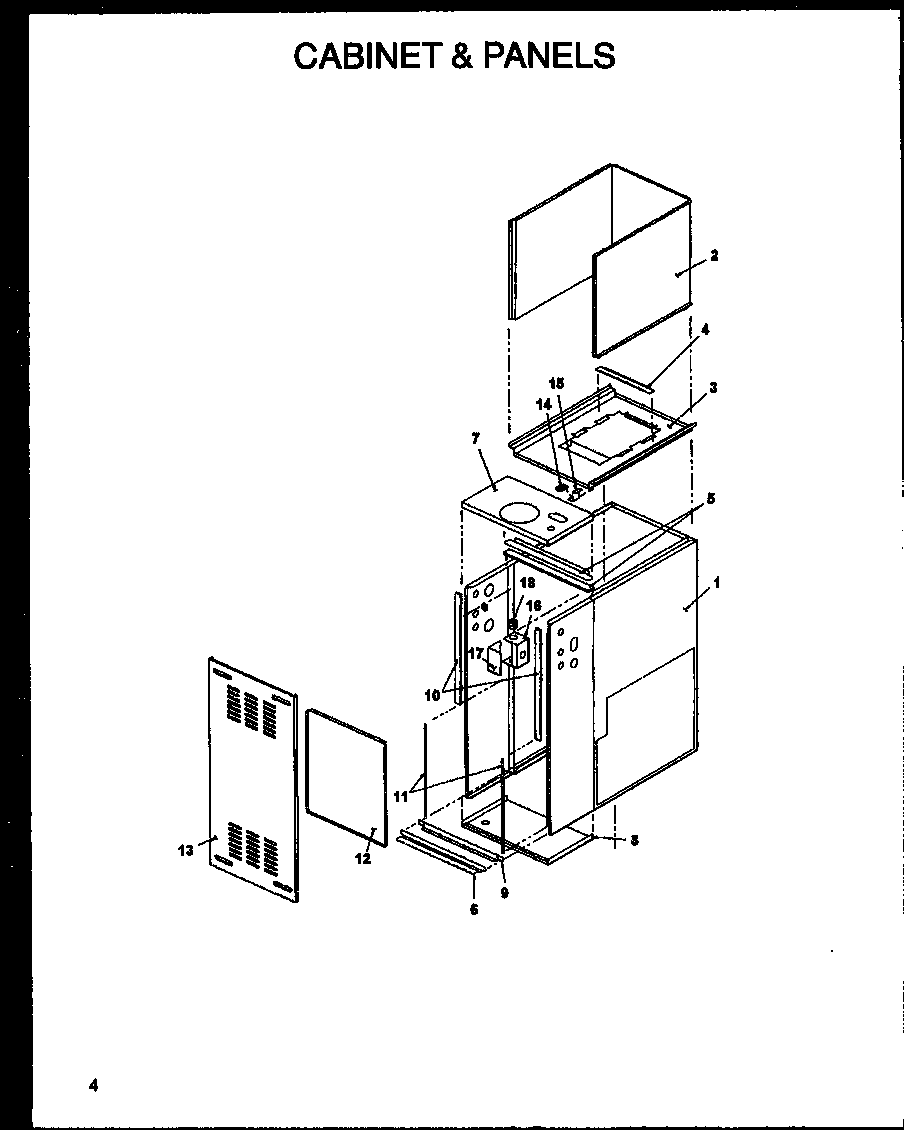 Amana GMI120B40A/P1171708F cabinet & panels diagram