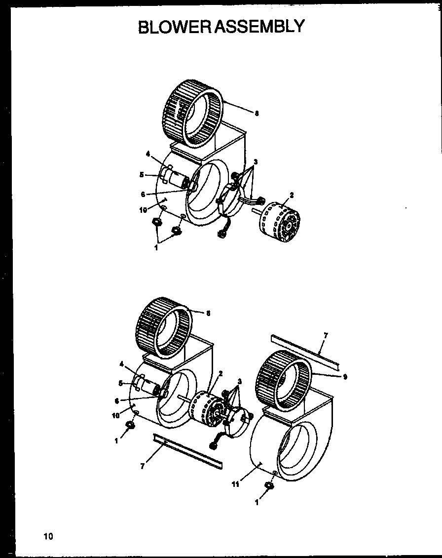 Amana GMI120B40A/P1171708F blower assembly diagram